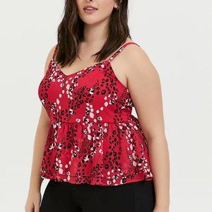 Torrid FUCHSIA PINK LEOPARD CHIFFON MIDI CAMI